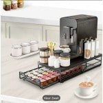 Metalen Koffiepod Houder met Lade, Grote Koffiepod Opberg Organizer 40 stuks Capaciteit voor Theezakjes & Accessoires, Koolstofstaal en Anti-Slip Basis - Perfect voor Keuken & Eetkamer Decoratie