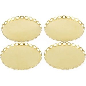 Miniatuur Fruitborden - Poppenhuis Keuken - Decoratie Accessoires - Gedetailleerde Afwerking - 4x3x0.3 cm - Goud