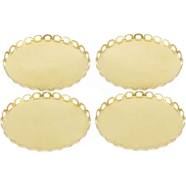 Miniatuur Fruitborden - Poppenhuis Keuken - Decoratie Accessoires - Gedetailleerde Afwerking - 4x3x0.3 cm - Goud