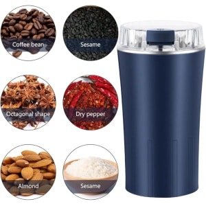 Molen - Kruidenmolen - Elektrische molen - Keukengerei - Geschikt voor thuisgebruik - Koffiemolen voor in de keuken - Blauw - 12*12*20 cm - 300 W - 220 V