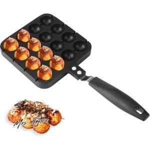 Mrs. Jones 16 Gat Gietijzeren Takoyaki Pan Anti-aanbak Kookvorm Lade Keuken Accessoires - Bakken Octopus Bal Ei soezen .