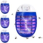 Muggendoder Lampen - 4 Stuks - Elektrische Insectenverdelger met UV-licht - Stopcontact Muggenlamp voor Binnengebruik - Geschikt voor Huis en Keuken