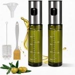 Namajunas - Oliesproeier 100ml voor de keuken - Olijfolie Sprayer 100ml - 2 stuks - UV beschermglas - Airfryer Accessoires - Keukengerei - Voor BBQ, Bakken & Koken, salades, bakken - Trechter & Schoonmaakborstel