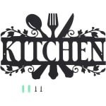 OUYLAF keuken decoratie - Decoratieve metalen plaat - decoratieve accessoires - 35 x 21 cm - zwart - keuken decoratie muur - voor huismuren, housewarming, eetkamer