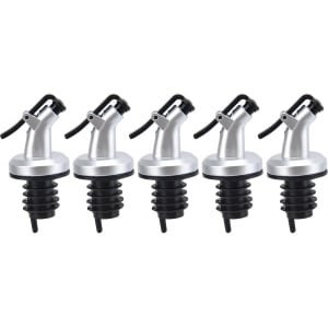 Oliefles Uitloop Olie Stop - Set van 5 Stuks voor Azijn Rode Wijn Sojasaus - Keuken Kruiden Fles Accessoires .