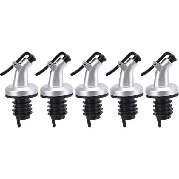 Oliefles Uitloop Olie Stop - Set van 5 Stuks voor Azijn Rode Wijn Sojasaus - Keuken Kruiden Fles Accessoires .