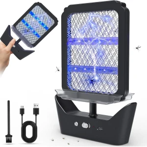 Oplaadbare muggenlamp - Elektrische insectenracket voor binnen en buiten - Keuken - Tuin - Slaapkamer - Camping