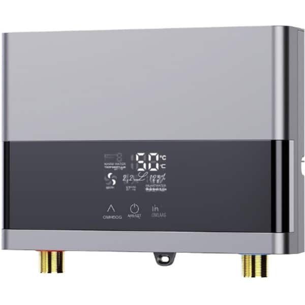 Ownant Doorstroomboiler - Elektronisch - 6000 W - 220 V - Instant Boiler - Voor Wandmontage - Mini-Doorstroomboiler met LED Temperatuurweergave - Elektrische Doorstroomboiler voor Keuken en Badkamer (Zilver)