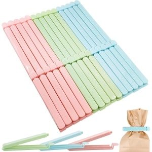 Pack of 30 Bag Closure Clips - 15 cm - 12 cm - Colorful Bag Clips - Large Clips for Pouches Closure - Bag Clips Kitchen Food Clamps - Keuken Accessoires