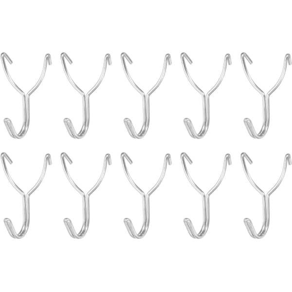 Pegboard Haken - Set van 10 - Roestvrij Staal - 3,6 cm Afstand - Pegboard Accessoires - Metaal - Garage & Keuken Organizer - Geschikt voor Pegboards - Zilver - Duurzaam en Handig - Ophanghaken