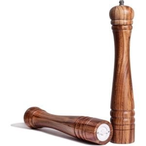 Pepermolen en Zoutmolen - Harde & Verstelbare Keramische Molen - Acaciahout - 30 cm Hoogte - Keuken Accessoires