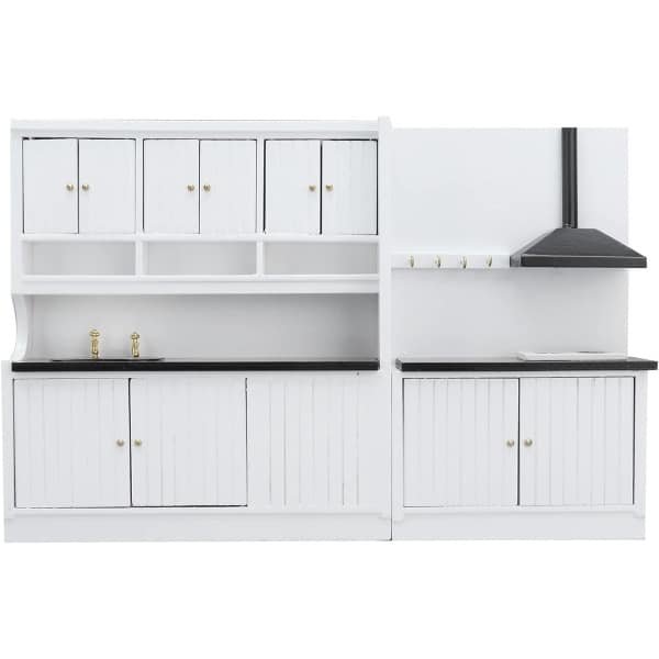 Poppenhuis Keuken Set Schaal 1:12 Houten Meubels en Accessoires