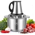 Premium Elektrische Vleesmolen - RVS 3-Snelheden Hakselaar - 5-Messen - Snelle & Gelijkmatige Hakken - Gemakkelijk te Reinigen - Geschikt voor Keuken - RVS 5 Liter 500 Watt