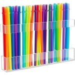Rietjeshouder voor Keuken - Keukenkast - Rietjes houder - Keuken - Zelfklevende Organizer voor Kastdeuren en Werkbladen - Voor Beker Rietjes - Compact Keuken Accessoire - 24x3x16.5 cm