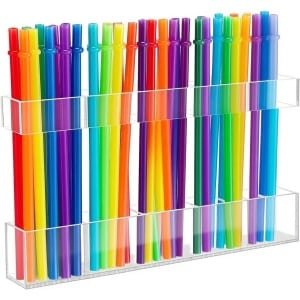 Rietjeshouder voor Keuken - Keukenkast - Rietjes houder - Keuken - Zelfklevende Organizer voor Kastdeuren en Werkbladen - Voor Beker Rietjes - Compact Keuken Accessoire - 24x3x16.5 cm