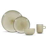 Salt & Pepper Serviesset Meridian - Ivoor - 16-delig voor 4 personen - Dinerborden, ontbijtborden en kommen - Modern design - Keramiek - Tafelservies - Keuken accessoires