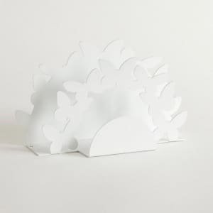Servethouder Vlinders - Keuken Accessoire - Tafel Decoratie - Dubbelzijdig Design - 22 x 8 x 23 cm - Wit