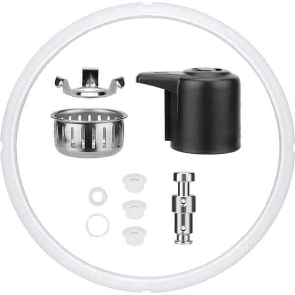 Set van 10 snelkookpan vervangingsonderdelen - Silicone afdichting - Stoom ontluchtingsventiel - Vlotterventiel - Pakkingen - Anti-blokkerings schild - Schildbeugel - Compatibel met Duo 8 Quart - Keuken accessoires in grijs en zwart.