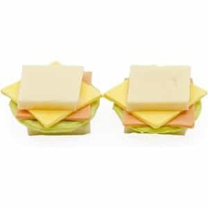 Set van 2 Realistische Miniatuur Sandwiches, 1:12 Poppenhuis Keuken Accessoires