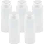 Set van 5 knijpflessen - 200 ml - BPA-vrij - lekvrij - automatisch openen en sluiten - voor ketchup, mosterd, mayonaise, sauzen - olijfolie - keuken accessoires - navulbare flessen.