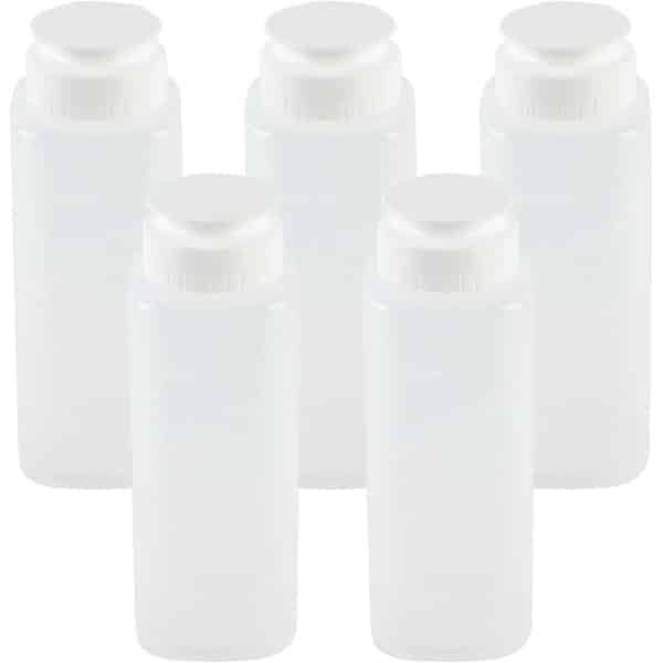 Set van 5 knijpflessen - 200 ml - BPA-vrij - lekvrij - automatisch openen en sluiten - voor ketchup, mosterd, mayonaise, sauzen - olijfolie - keuken accessoires - navulbare flessen.