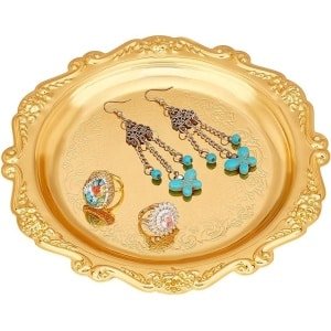 Sieraden- en Decoratie-Organisator Met USP - Gouden Dienblad - Vintage Stijl - Keuken en Bruiloft Accessoires - Goudkleurige Lade - Prachtige Table Top Display Tray voor Sieraden.