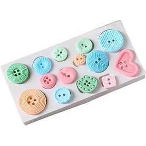 Siliconen mal voor DIY fondant en chocolade - Bakbenodigdheden - Knopvorm - Fudgevorm voor cake - Verschillende vormen - Keuken accessoires - Creatief bakken