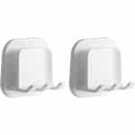 Tandenborstelhouder - 2-delige set - Tandenborstelhouder voor aan de muur in de badkamer - Zelfklevende tandenborstelhouder - Houder voor elektrische tandenborstels - Multifunctionele haak voor badkamer en keuken, boren niet nodig, wit