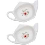 Theezak-onderzetters theepotvorm - set van 2 - klassieke theetijdblikjes opbergrek - keuken accessoires theezak schotel