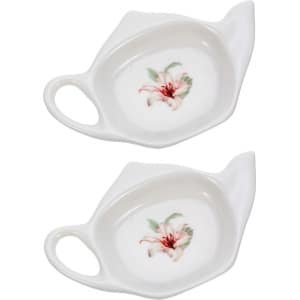 Theezak-onderzetters theepotvorm - set van 2 - klassieke theetijdblikjes opbergrek - keuken accessoires theezak schotel