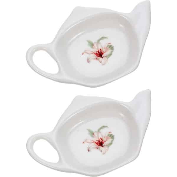 Theezak-onderzetters theepotvorm - set van 2 - klassieke theetijdblikjes opbergrek - keuken accessoires theezak schotel