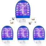UV Muggenlamp Set van 4 - Elektrische Insectenlamp - Effectieve Muggenbeschermer voor Binnen - Geschikt voor Slaapkamer, Woonkamer en Keuken