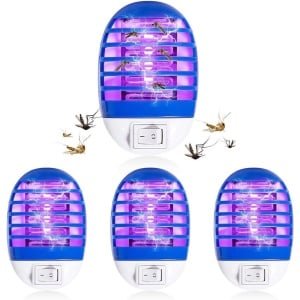 UV Muggenlamp Set van 4 - Elektrische Insectenlamp - Effectieve Muggenbeschermer voor Binnen - Geschikt voor Slaapkamer, Woonkamer en Keuken