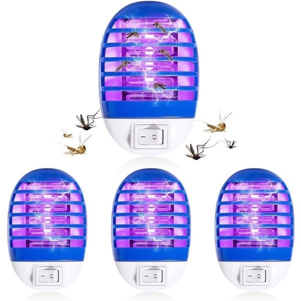 UV Muggenlamp Set van 4 - Elektrische Insectenlamp - Effectieve Muggenbeschermer voor Binnen - Geschikt voor Slaapkamer, Woonkamer en Keuken