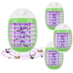 UV Muggenlamp Set van 4 - Elektrische Insectenlamp met Stekker - Effectief tegen Muggen, Vliegen en Motten - Voor Binnenruimtes zoals Slaapkamer, Keuken en Eetkamer