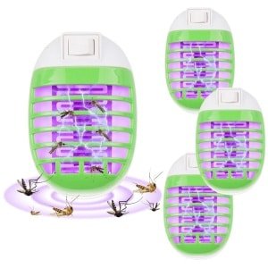 UV Muggenlamp Set van 4 - Elektrische Insectenlamp met Stekker - Effectief tegen Muggen, Vliegen en Motten - Voor Binnenruimtes zoals Slaapkamer, Keuken en Eetkamer
