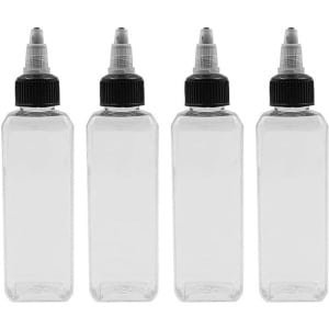 Universele Oliedispenser - Keuken Accessoire - Set van 4 - Transparant - Plastic - Olie Sojasaus Azijn - Geschikt voor Koken - Compact Model - 4 stuks 100 ml dispensers voor Olie - Handige Doppen