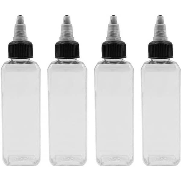 Universele Oliedispenser - Keuken Accessoire - Set van 4 - Transparant - Plastic - Olie Sojasaus Azijn - Geschikt voor Koken - Compact Model - 4 stuks 100 ml dispensers voor Olie - Handige Doppen