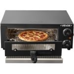 VEVOR Elektrische Pizzaoven, 30 Cm Tafelmodel Pizzaoven 25-300 °C, 1450 W, Pizzaoven met Tijd- en Temperatuurregeling & Twee Verwarmingselementen, Grillrooster, voor Keuken en Horeca
