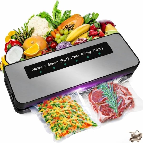 Voedsel Vacuüm Sealer 6-in-1 - Automatische Sluitapparaat - Voor Droog en Nat Voedsel - Vacuum Zakjes en Vacuum Tube - Keuken Accessoire - Luchtdicht Bewaren - Voedselversheid