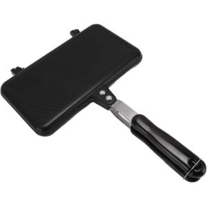 Wafelijzer Pan - Keuken Accessoire - Familie Ontbijt - Snelle Bereiding - 37x25x4 cm - Zwart