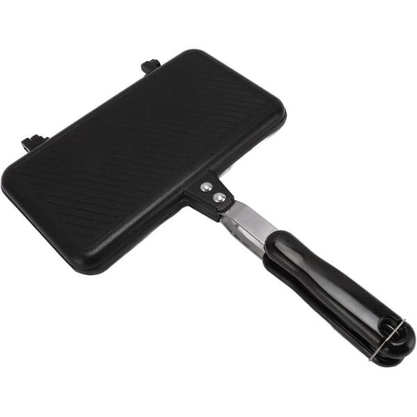 Wafelijzer Pan - Keuken Accessoire - Familie Ontbijt - Snelle Bereiding - 37x25x4 cm - Zwart