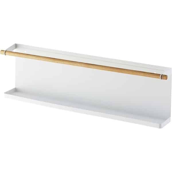 Wandrek voor Kruiden en Kleine Accessoires Keuken of Woonkamer Wit Hout en Staal