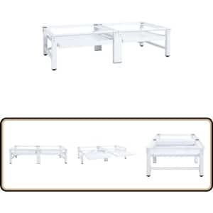 Wasmachineverhoger met Schappen - Wit - vidaXL Wasmachine Verhoger - Droger Verhoger - Wasdroogcombinatie Verhoger - Wasapparatuur Verhoger - Keuken Accessoires