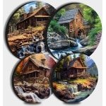 Waterval Ronde Metalen Kookplaat Cover - 4-Stuk Kachel Plaat Kookplaat - Elektrische Fornuis Top Brander Gas Range Oven Protector - Keuken Gereedschap Accessoires - Moderne Kookplaat