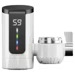 Waterverwarmerkraan, groot dynamisch digitaal display, elektrische badkamerkraan, keuken, 1 witte elektrische waterverwarmer