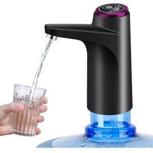 YOZHIQU Waterflespomp - Elektrische waterdispenser - USB-oplaadbaar - Automatische waterpomp - 5 gallons - Wordt geleverd met waterslang en oplaadkabel - Geschikt voor thuis, op de camping, op kantoor, in de keuken en op school