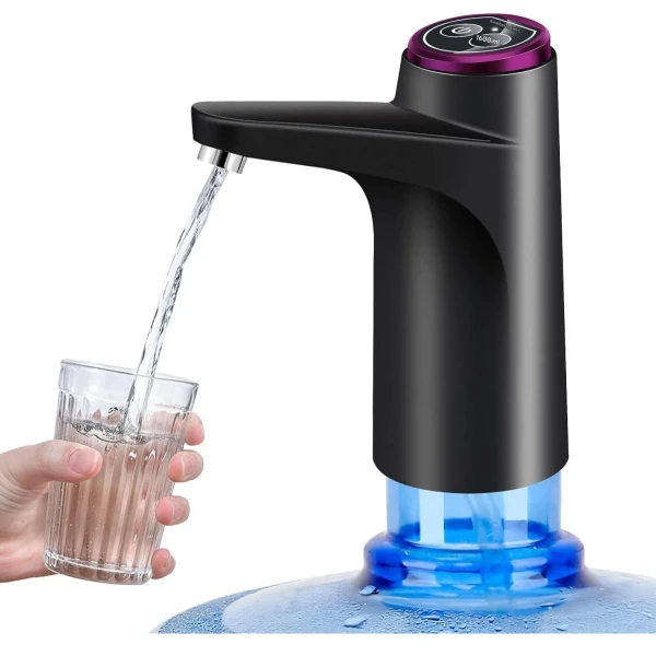 YOZHIQU Waterflespomp - Elektrische waterdispenser - USB-oplaadbaar - Automatische waterpomp - 5 gallons - Wordt geleverd met waterslang en oplaadkabel - Geschikt voor thuis, op de camping, op kantoor, in de keuken en op school