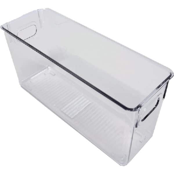 Ziva Refrigerator Organizer Bin C4 met Deksel - Koelkast Opbergbak - 268x95x133mm Afmetingen - Voedsel Opbergbox met Deksel - Keuken Organisatie Accessoire - Transparante Gestructureerde Opslagoplossing voor Efficiënte Koelkastorganisatie