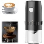 koffiemolen electrisch - koffiemolen - Elektrische koffiemolen - Draagbare peper- en zoutmolen - Instelbare grofheid - Uitgerust met automatische USB-oplading - Voor gebruik in de keuken, barbecue en eetkamer (zwart - 19*8cm)